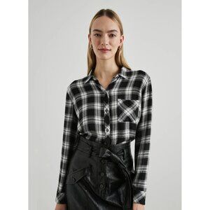 Rails S Black & White Plaid Hunter Button Down Shirt